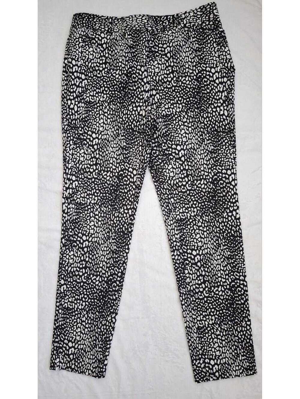 Worthington Women's Ankle Pants Blk/Wht Leopard Print Size 8T